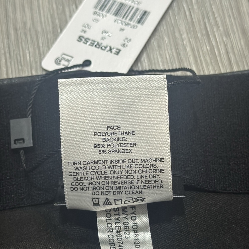 Super Stretch High Waisted Faux Leather Black Leggings Express Women’s Size XS - Picture 11 of 13